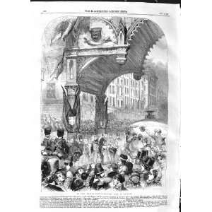   1859 LORD MAYORS SHOW TRIUMPHAL ARCH CORNHILL LONDON