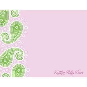    Paisley Flowers Pink & Green Thank You Notes 