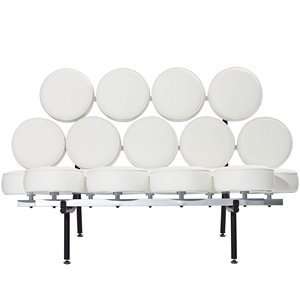   Nelson Style Marshmallow Sofa in Genuine White Leather: Home & Kitchen