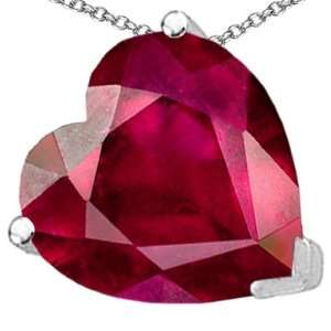   14k Gold Lab Created Heart Shape Ruby Pendants [Jewelry] Jewelry