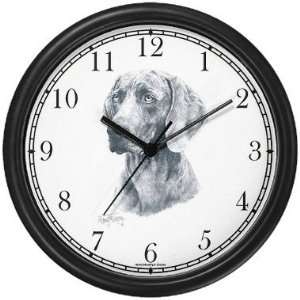 Weimaraner Dog (MS) Wall Clock by WatchBuddy Timepieces (White Frame)