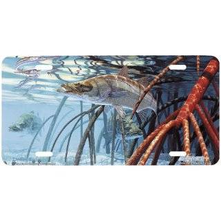 : Redfish and Crab Saltwater Marine Fishing Art Front Novelty License 
