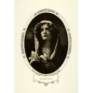  1908 Print Theater Florence Metzette Portrait Lily Flowers 