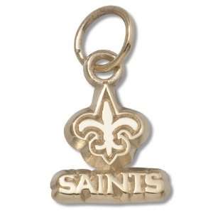  New Orleans Saints 3/8 Logo with Saints Charm   Gold 