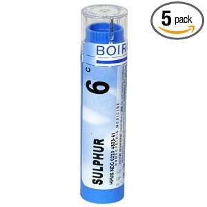   Sulphur, 6C Pellets, 80 Count Tubes (Pack of 5) Health & Personal