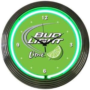  Bud Light Lime Neon Clock: Home & Kitchen