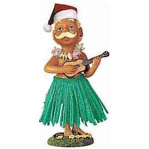    Hawaiian Christmas Dashboard Santa Ukulele Green