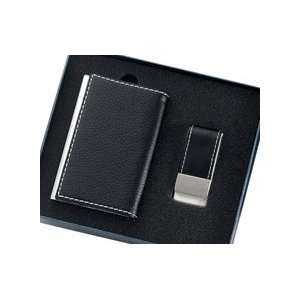  Free Personalized Black Leatherette Metal Card Case & Money Clip 