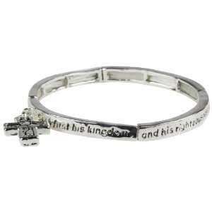  Seek First His Kingdom Stretchable Silver Bracelet 