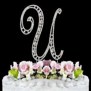   ~ Swarovski Crystal Wedding Cake Topper ~ Letter U 