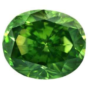  0.51 Ctw Pine Green Color Oval Cut Loose Diamond Jewelry
