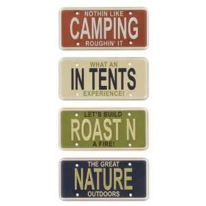  Karen Foster License Plates 4/Package, Camping Arts 