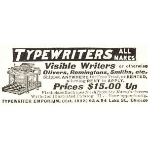   Ad Typewriter Emporium Chicago   Original Print Ad