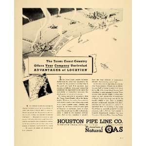  1940 Ad Houston Pipe Line Gas Texas Coast Country 