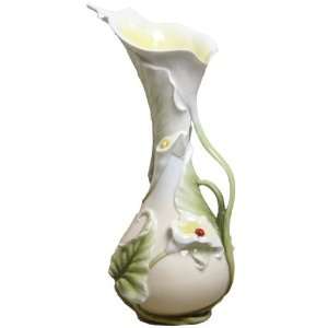  Calla Lily Flower and Lady Bug Porcelain Vase