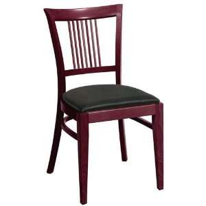 Mission Style Side Chair Black Leather Mahogany: Home 
