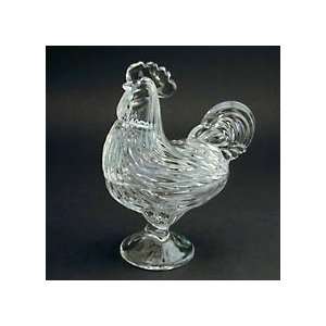   24% CRYSTAL ROOSTER COVERED BOX   crystal candy dish