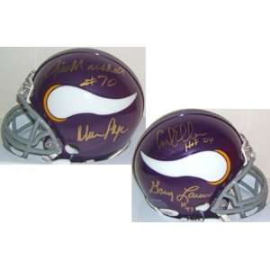  Vikings Purple People Eaters Signed Mini Helmet: Sports 