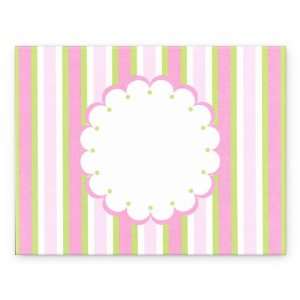    Pink & Green Striped Foldover Note Custom Stampers 