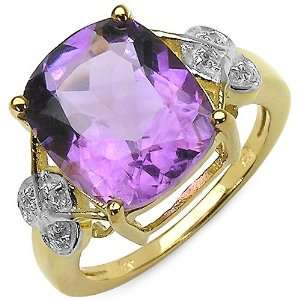  14K Gold Plated 3.40 ct. t.w. Amethyst and White Topaz Ring 