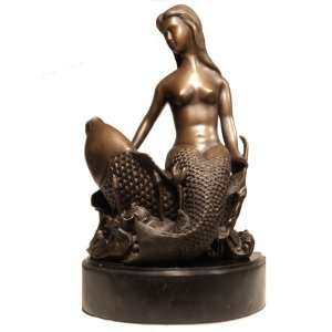 Bronze Mermaid Sea Creature Goddess Mythological Siren of Ocean 