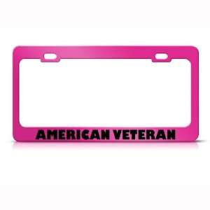 American Veteran Metal Patriotic license plate frame Tag Holder