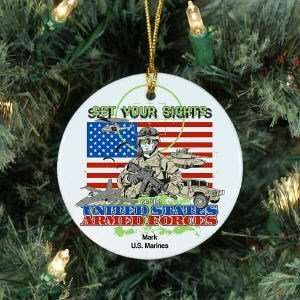  Personalized Ceramic Armed Forces Ornament: Home & Kitchen