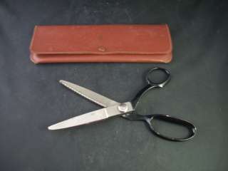 Vintage Wiss Pinking Scissors Shears & Leather Case  