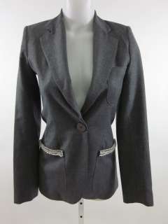 AKA Gray button Rhinestone Trim Blazer Jacket Sz XS  