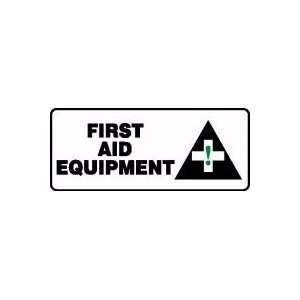  FIRST AID EQUIPMENT (W/GRAPHIC) Sign   7 x 17 Plastic 