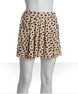 BCBGeneration beige cheetah print pleat front shorts style# 319523401