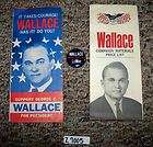 GEORGE WALLACE PRESIDENT political campaign pin  