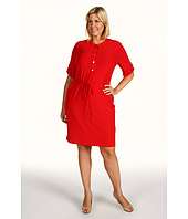 Calvin Klein   Plus Size Solid Roll Sleeve Dress