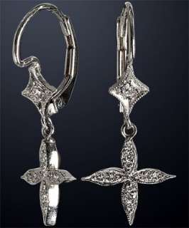 Cathy Waterman platinum and diamond floret drop earrings   up 