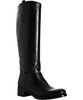 Prada black leather tall riding boots   