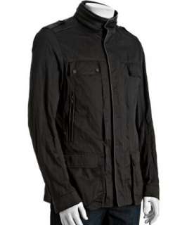 Elie Tahari black cotton metal Aaron hooded pocket detail jacket 