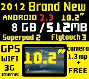 10 Android 2.3 flytouch3 Superpad2 1Ghz 512MB 8GB GPS Wifi 
