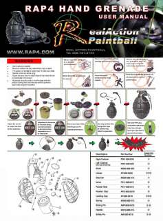New RAP4 Paintball & Airsoft Re Usable Pineapple Hand Grenade 