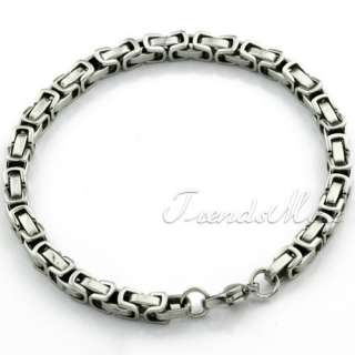 Mens Silver Box Stainless Steel Bracelet Necklace KS02  