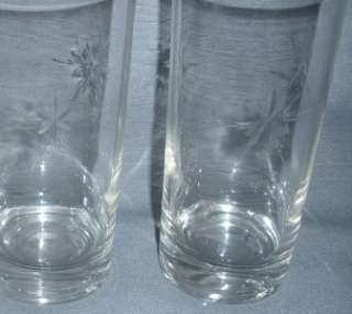 VINTAGE RETRO WHEEL CUT STARBURST CRYSTAL GLASS TUMBLERS 