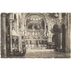   Postcard Interior of Chiesa San Marco Venice Italy 