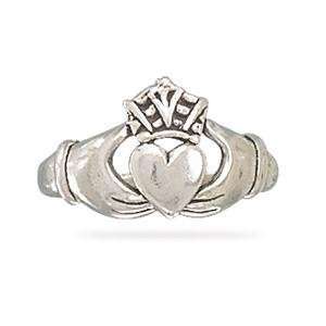    Claddagh Polished Sterling Silver Small Pinkie Ring, 8 Jewelry