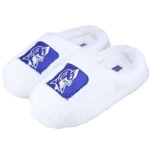    Duke Blue Devils White Ladies Fuzzy Slippers: Sports & Outdoors