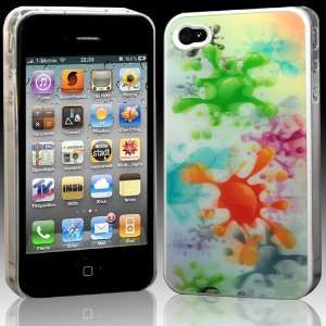  Water Drops / 3D Print Pattern Plastic Case for Apple iPhone 4+Free 
