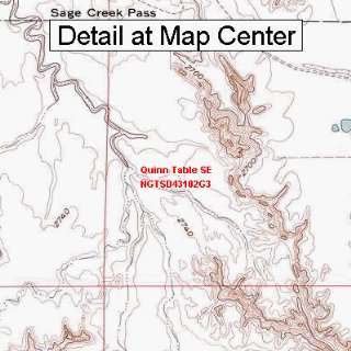 USGS Topographic Quadrangle Map   Quinn Table SE, South Dakota (Folded 