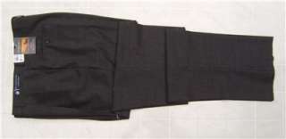   Mens Dress Pants 38 Pleated 100% Wool Dark Gray Houndstooth  