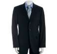 prada navy wool gabardine 3 button suit with flat front trousers