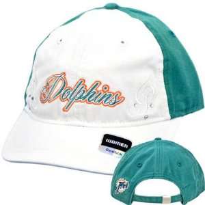  NFL Miami Dolphins White Teal Relaxed Fit Women Ladies 