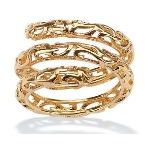  14k Gold Plated Coiled Filigree Ring: Jewelry