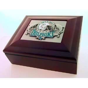  NFL Miami Dolphins Logo Wood Collectors Box: Sports 